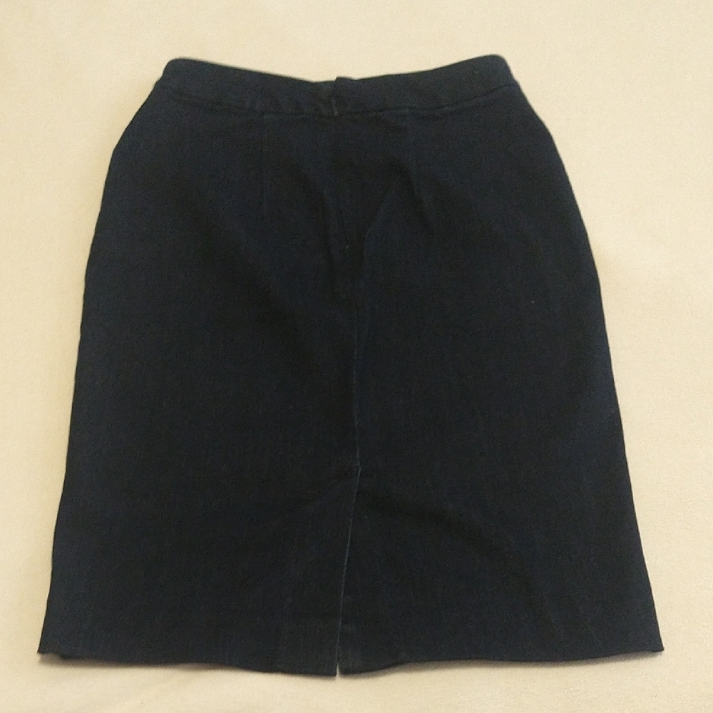 Ann Taylor Black Pencil Skirt with Gold Buttons - Picture 3 of 3